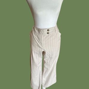 Ann Taylor Cream and Brown Striped Top